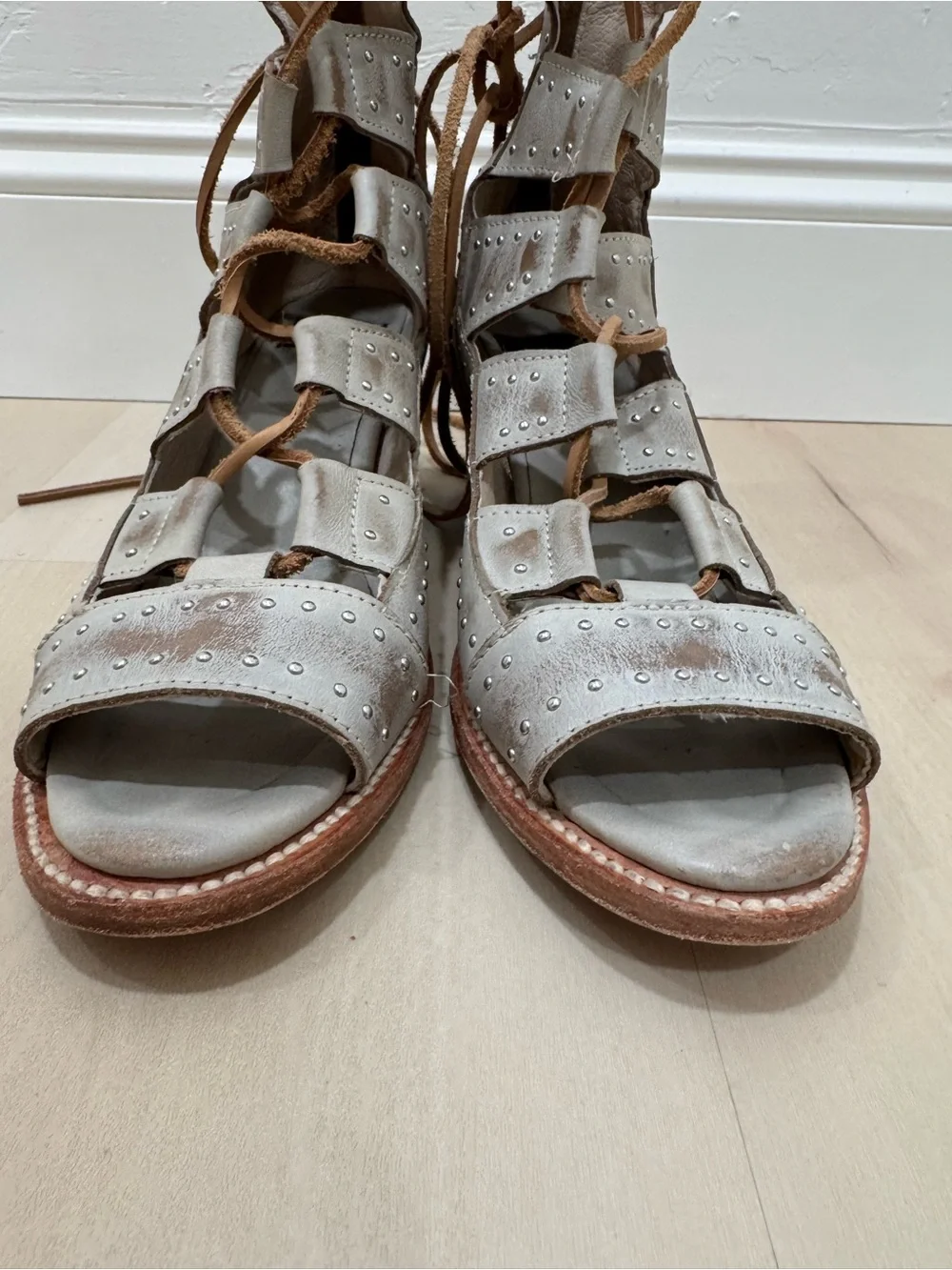 Freebird Hazel Gladiator Ice Sandals Studded Leather Western Boho Women's 10